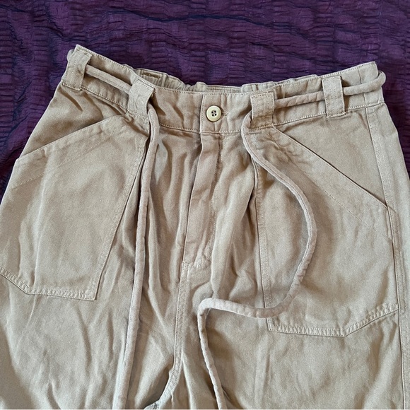 Free People Dark Khaki Trousers with Cord Belt Size XL - Picture 4 of 12